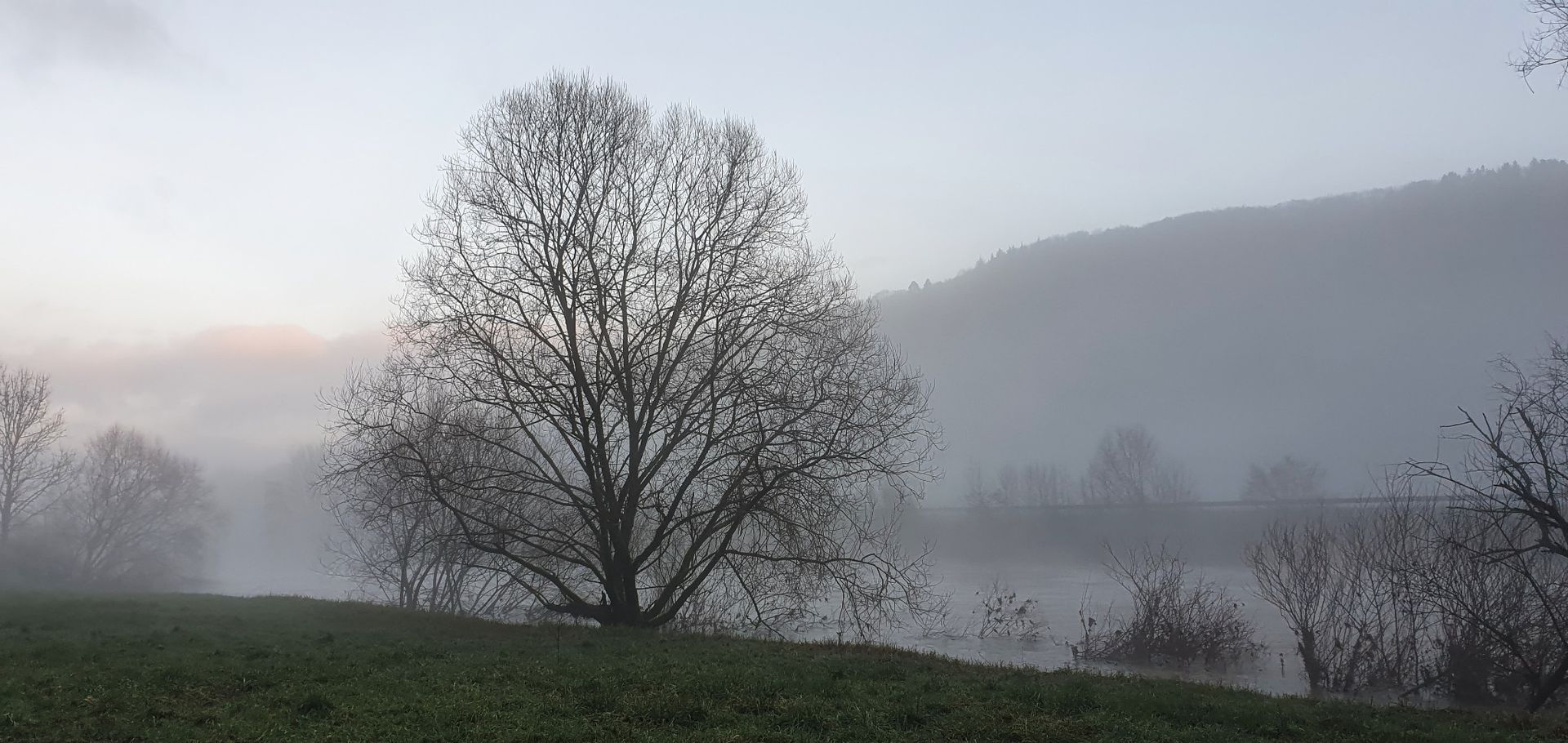 Mist over Sauer river in Echternach
