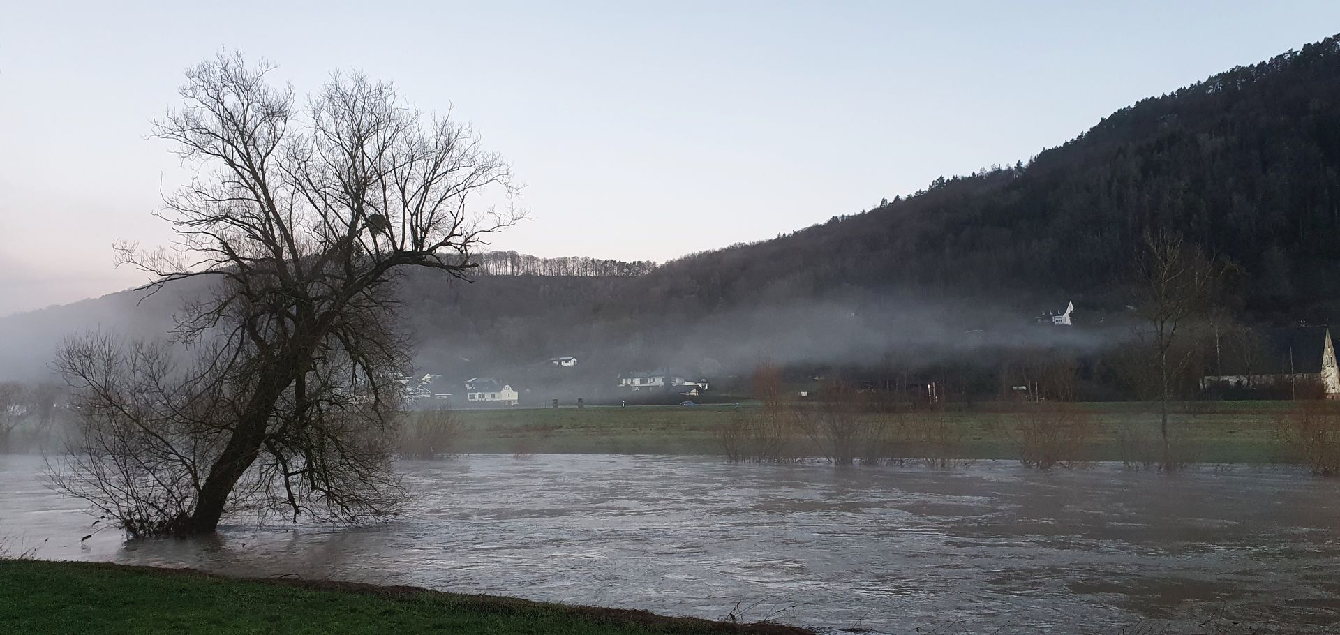 Mist over Sauer river in Echternach