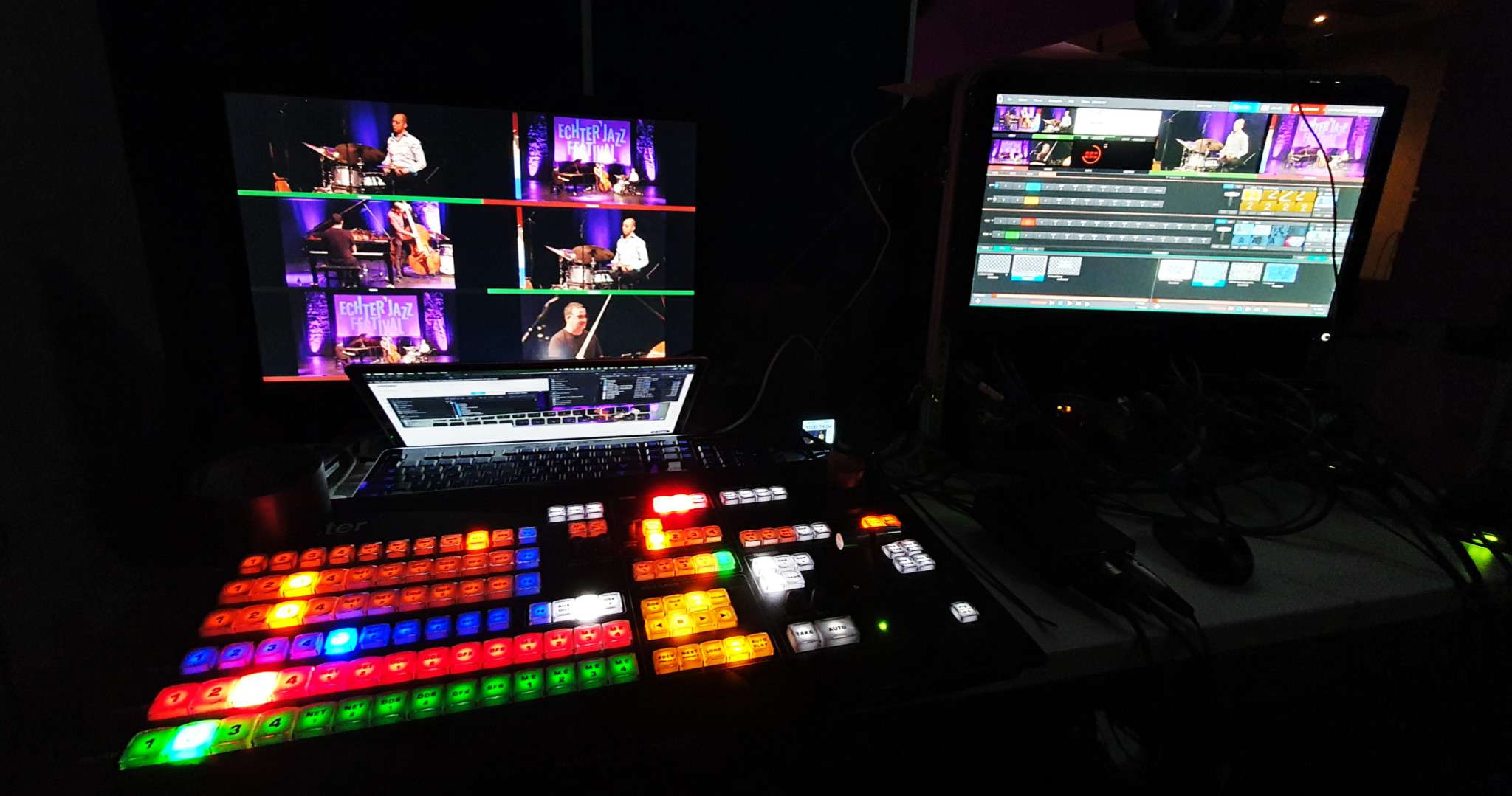 Echter Jazz Festival Live video production editor. Live to tape & live to stream editor.